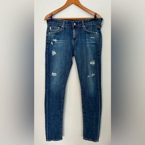 EUC. AG Nikki Relaxed Skinny distressed jeans; exclusively for Calypso St. Barth